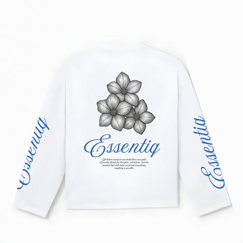 103007 WHITE/BLUE LONG-SLEEVED SHIRT