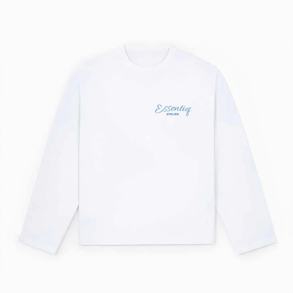103005 WHITE/BLUE LONG-SLEEVED SHIRT