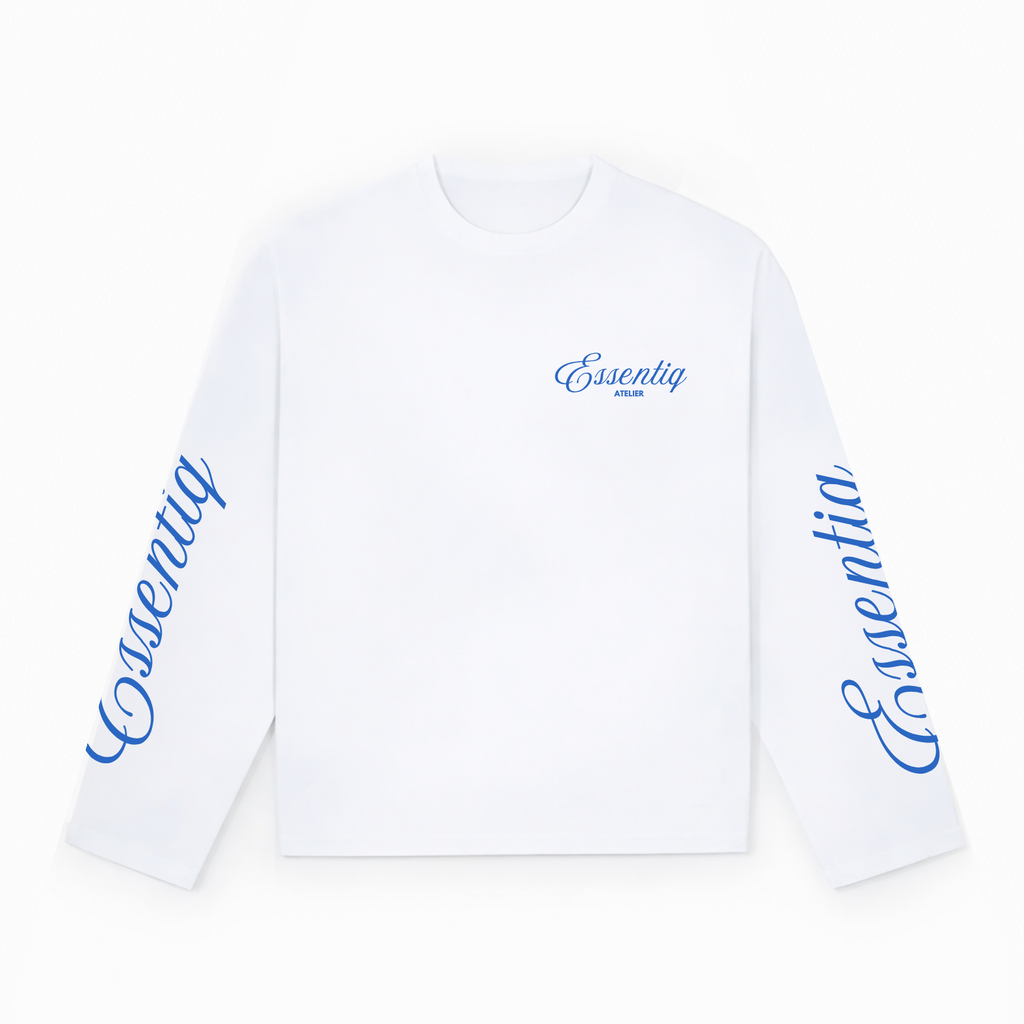 103007 WHITE/BLUE LONG-SLEEVED SHIRT