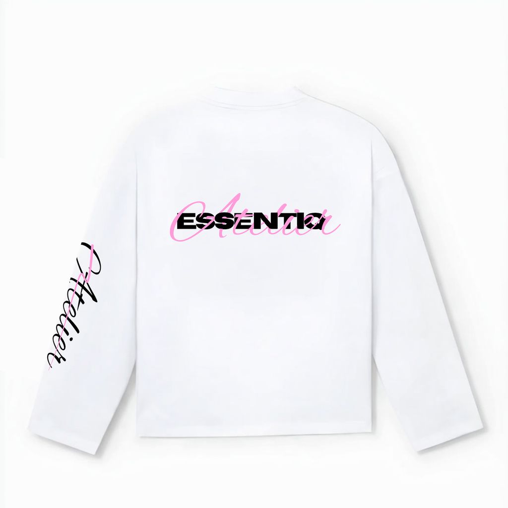104003 WHITE/PINK LONG-SLEEVED TOP