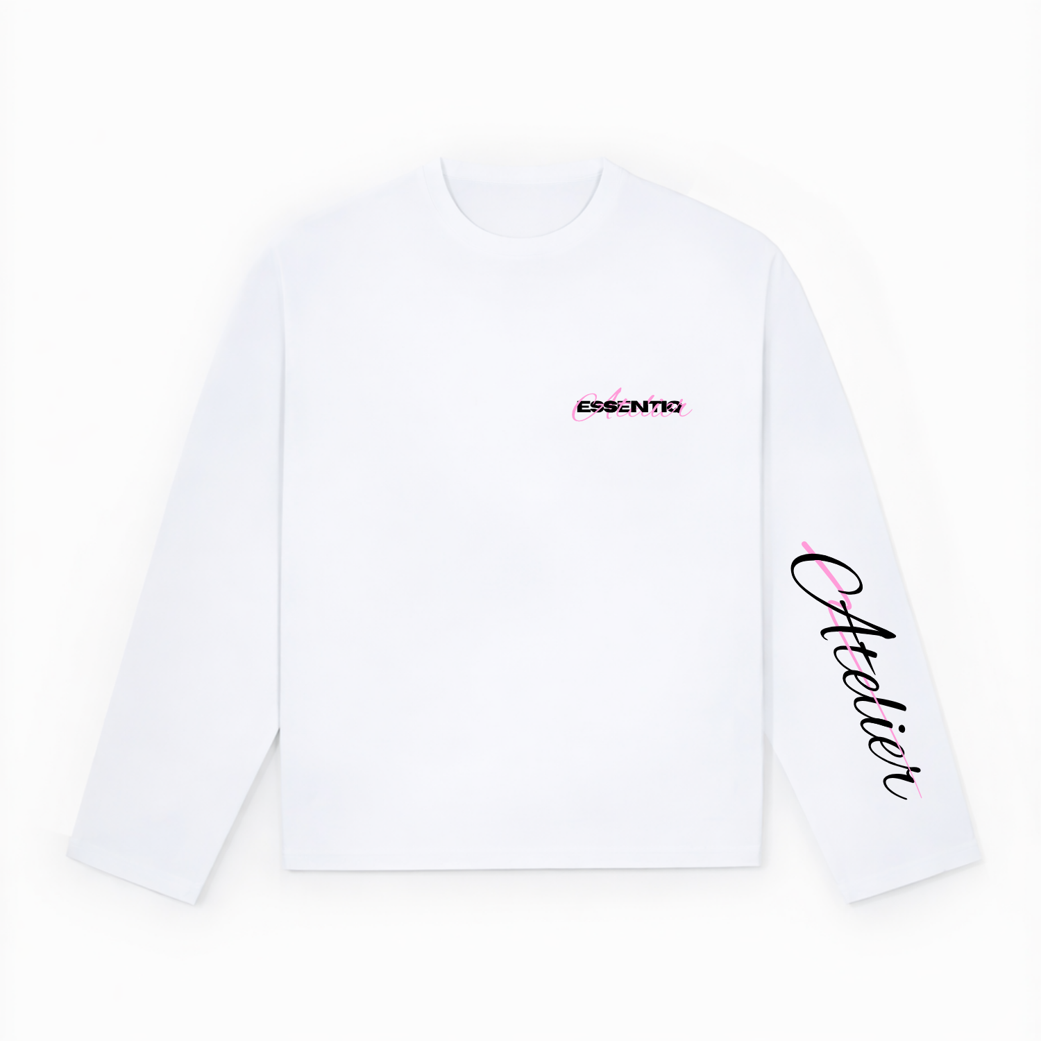 104003 WHITE/PINK LONG-SLEEVED TOP