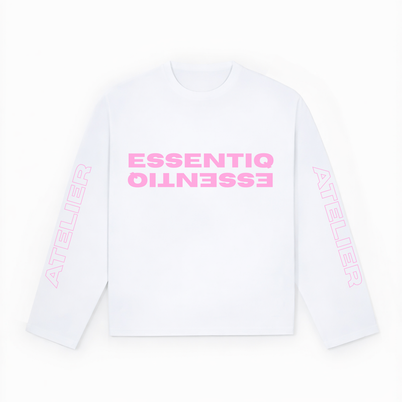 101008 WHITE/PINK LONG-SLEEVED SHIRT