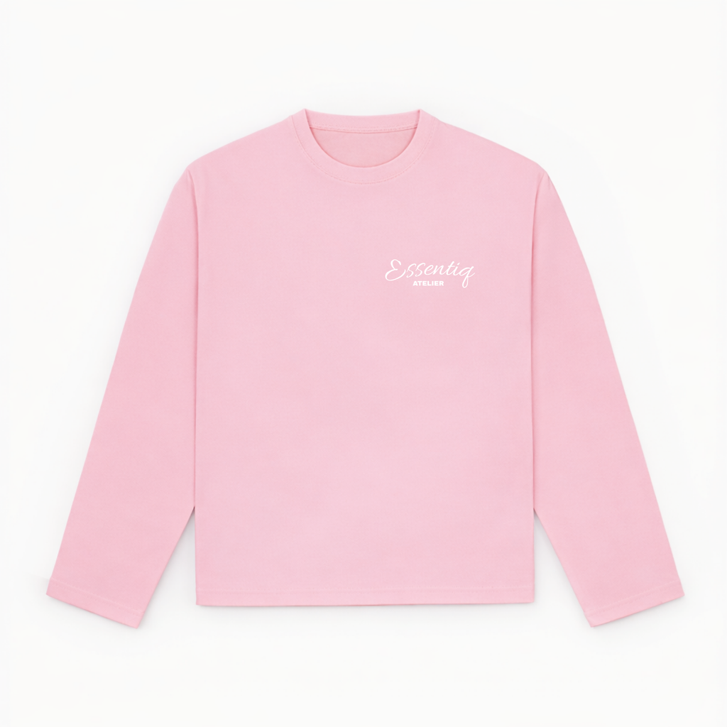 301001 PINK/WHITE LONG-SLEEVED TOP