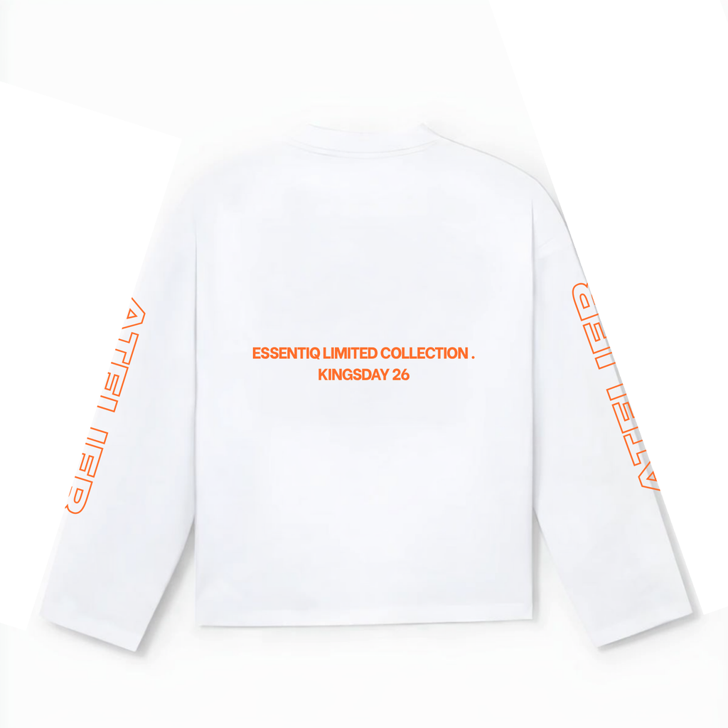 201002 WHITE/ORANGE LONG SLEEVE