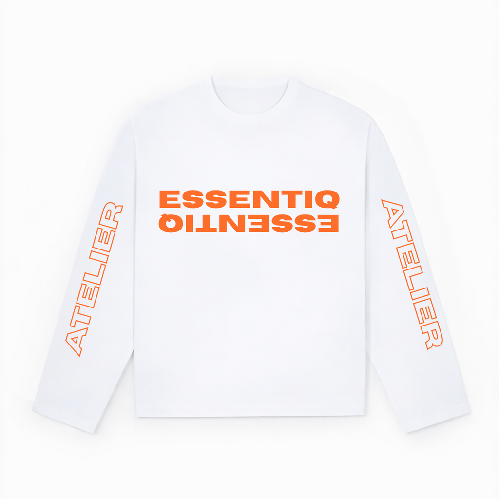 201002 WHITE/ORANGE LONG SLEEVE