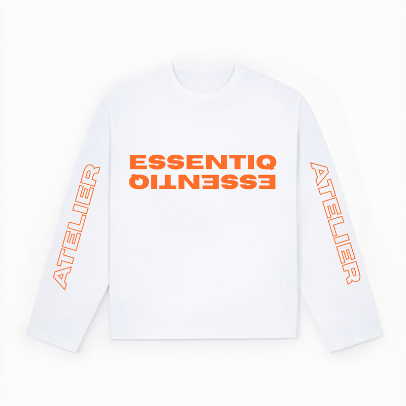 201002 WHITE/ORANGE LONG SLEEVE